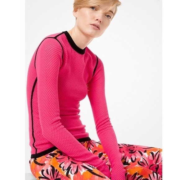 Michael Kors Collection Sweaters - MICHAEL KORS COLLECTION Perforated Stretch-Viscose Pullover size L